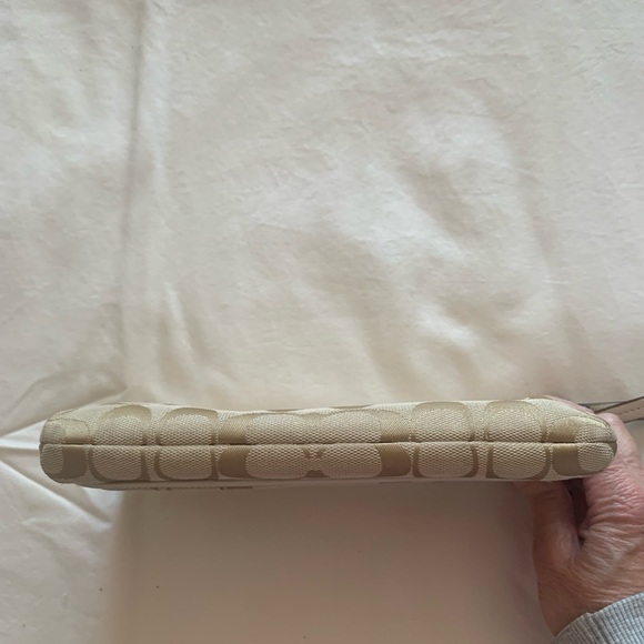 Coach Signature Beige Wristlet Clutch - Picture 3 of 4